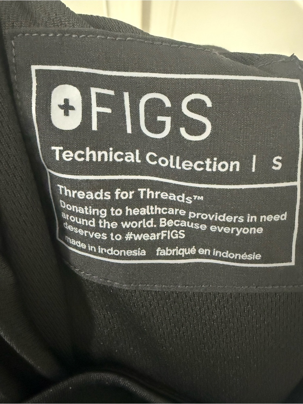 Figs Womens Black Joggers with Teal Drawstring - Picture 3 of 3
